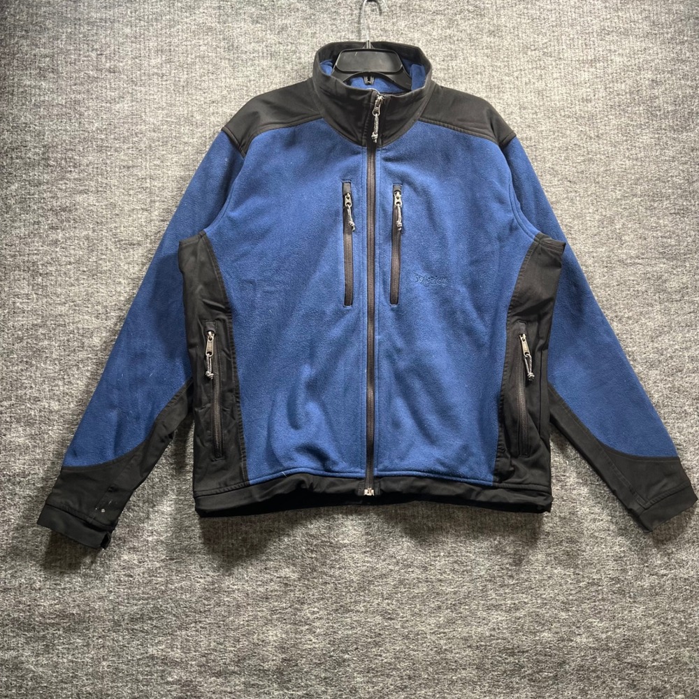 Solstice Rugged Outerwear Mens Large Blue Black Full Zip Technical Fleece Jacket
